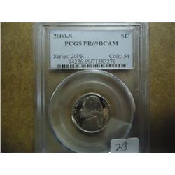 2000-S JEFFERSON NICKEL PCGS PR69DCAM