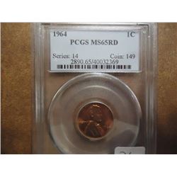 1964 LINCOLN CENT PCGS MS65RD
