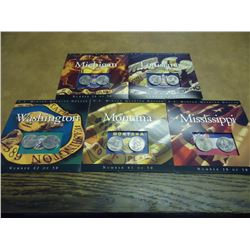 5 ASSORTED 50 STATE QUARTER P & D UNC SETS