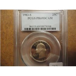1983-S WASHINGTON QUARTER PCGS PR69 DCAM