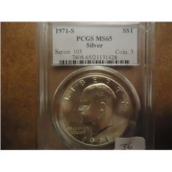 1971-S IKE SILVER DOLLAR PCGS MS65
