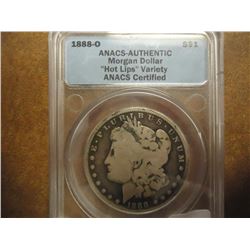 1888-O HOT LIPS MORGAN SILVER DOLLAR ANACS