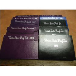 DECADE RUN OF 1980'S US PROOF SETS 1980-1989