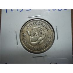 1943-S AUSTRALIA SILVER SHILLING .1680 OZ. ASW