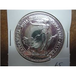 2014 GREAT BRITAIN 2 POUND BRITANNIA BU 1 OZ. SILV