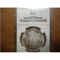 1880-S MORGAN SILVER DOLLAR NGC MS64