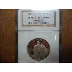 1982-S WASHINGTON COMMEMORATIVE HALF NGC PF68