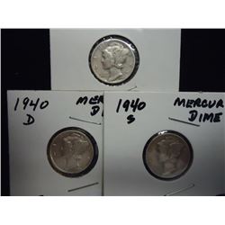 1940 P/D/S  MERCURY DIMES