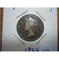 1866 ENGLISH SILVER SHILLING