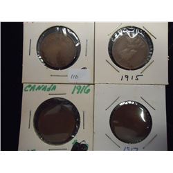 1913,15,16 & 17 CANADA LARGE CENTS