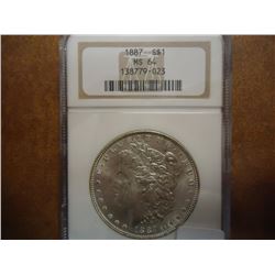 1887 MORGAN SILVER DOLLAR NGC MS64