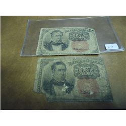 2-US 10 CENT FRACTIONAL CURRENCY AS SHOWN