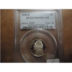 1994-S JEFFERSON NICKEL PCGS PR69 DCAM