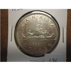 1936 CANADA SILVER DOLLAR