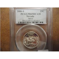 2006-S SILVER NEVADA QUARTER PCGS PR69 DCAM