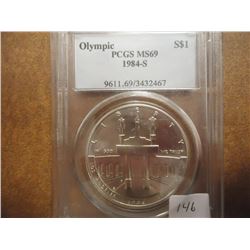 1984-S OLYMPIC SILVER DOLLAR PCGS MS69