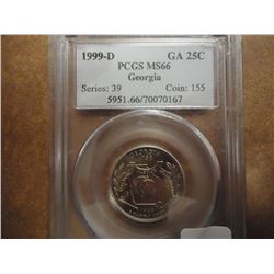 1999-D GEORGIA QUARTER PCGS MS66