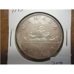 1945 CANADA SILVER DOLLAR