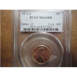 1972-S LINCOLN CENT PCGS MS64RD