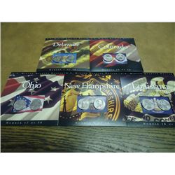 5 ASSORTED 50 STATE QUARTER P & D UNC SETS