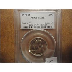 1972-D WASHINGTON QUARTER PCGS MS65