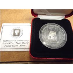 1990 ISLE OF MAN "PEARL BLACK" CROWN SILVER PROOF