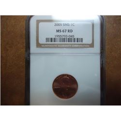 2005 SMS LINCOLN CENT NGC MS67RD