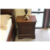 Image 2 : 4PCS WALNUT STORAGE BED WITH SIDE TABLE SET TOTAL RETAIL PRICE $1,799