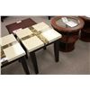 Image 2 : PAIR OF FAUX MARBLE SIDE TABLES TOTAL RETAIL PRICE $880