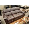 Image 1 : 3PCS BROWN LEATHER RECLINING SOFA, LOVESEAT & CHAIR SET TOTAL RETAIL PRICE $5,800
