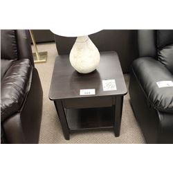 CANADIAN ALDERWOOD DARK STORAGE SIDE TABLE RETAIL PRICE $550