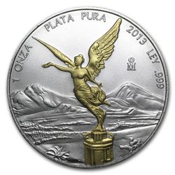2013 Mexico 1 oz Silver Libertad (Gilded)