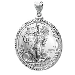 2014 1 oz Silver Eagle Pendant (Diamond-ScrewTop Bezel)