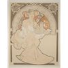Image 1 : Alphonse Mucha Woman with Cathedral Art Nourveau Print