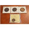 Image 1 : 1884 1¢ Obv 2 VF, 1907H VF, 1911 VF & 1929 (4 Coins Total)