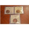 Image 1 : 1908 1¢, 1909 & 1910 all ICCS MS63.  Lot of 3 pcs.