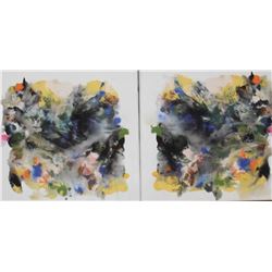 "Teheinzz Triverset Sun Storn Twins" original art on canvas by Teheinzz Triverset