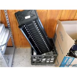 BOX: POLY TOTE OF FAN BELTS & PARTS BOOK STAND