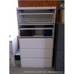 HON WHITE 5-DRAWER LATERAL FILE CABINET