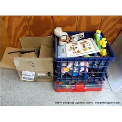 LOT: POLY TOTE CHILDREN'S TOYS & PARTS
