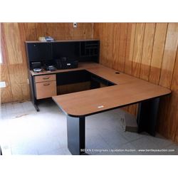 WOOD & BLACK HORSE SHOE OFFICE DESK