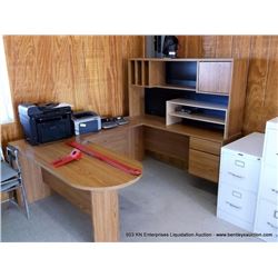OAK GRAIN HORSE SHOE OFFICE DESK