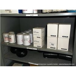 CONTENTS: SHELF--KOHLER OIL FILTERS/MOWER ROLLER GUIDE WHEELS
