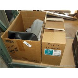 LOT: BLACK CANVAS SEAT COVER & KUBOTA AIR FILTERS