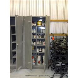 2-DOOR GREY METAL CABINET W/ PAINT