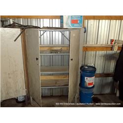 METAL SHELVING W/ DOORS & CONTENTS