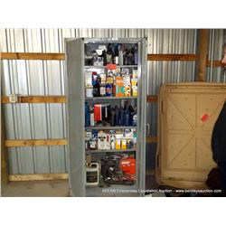 2-DOOR CABINET W/ CONTENTS, FILTERS, OIL