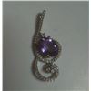 Image 1 : 2.00g Pendant of Amethyst in 92.5 Silver