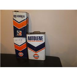 Gulf & B/A Oil Tins