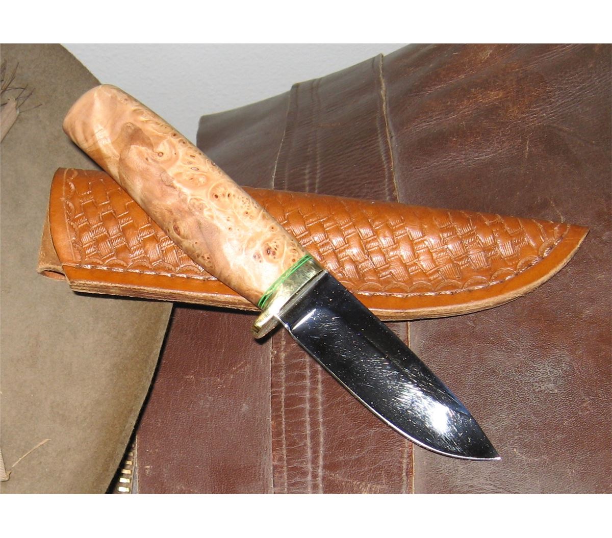 Big Creek Knife Works Hand Made Maple Handled Knife by Barry Minkoff